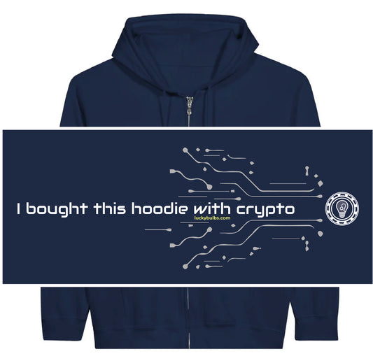Crypto Bulbs - Pullover Hoodie Zip - Unisex - Navy Blue