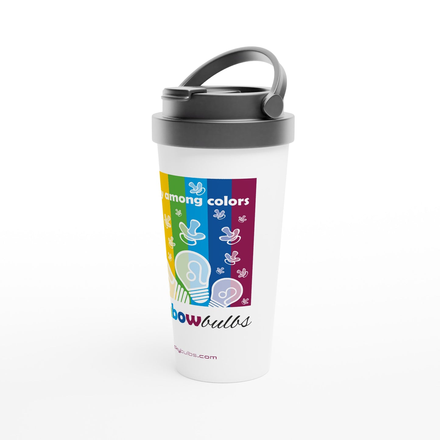 Rainbow Bulbs Baby - THEME - HAPPY - travel mug