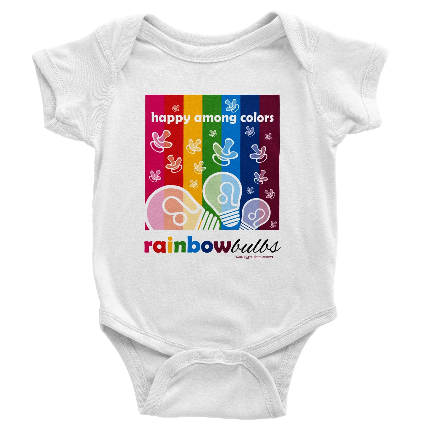 Rainbow Bulbs Baby - THEME - HAPPY - onesies