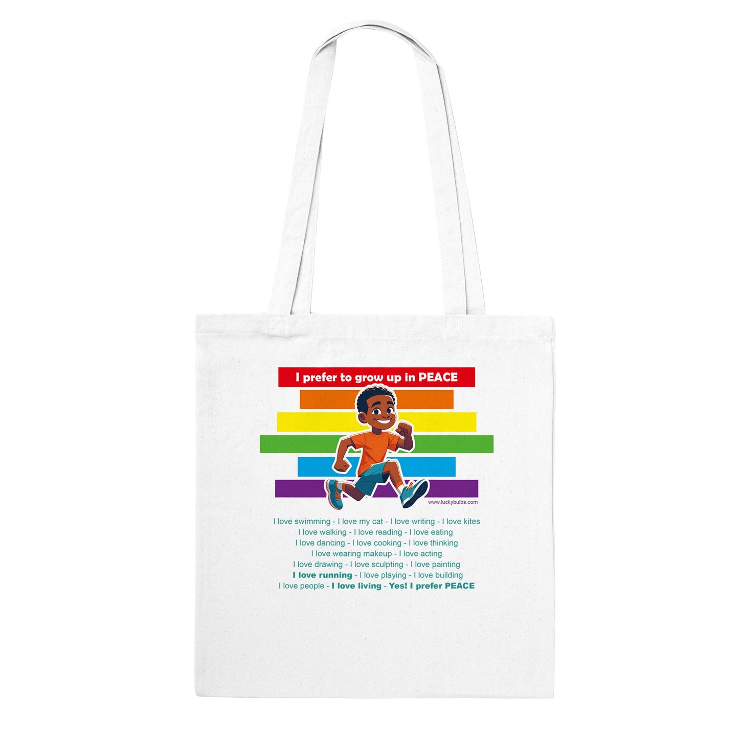 I prefer Grow Up in PEACE - Run 3 AI - Tote bag classica