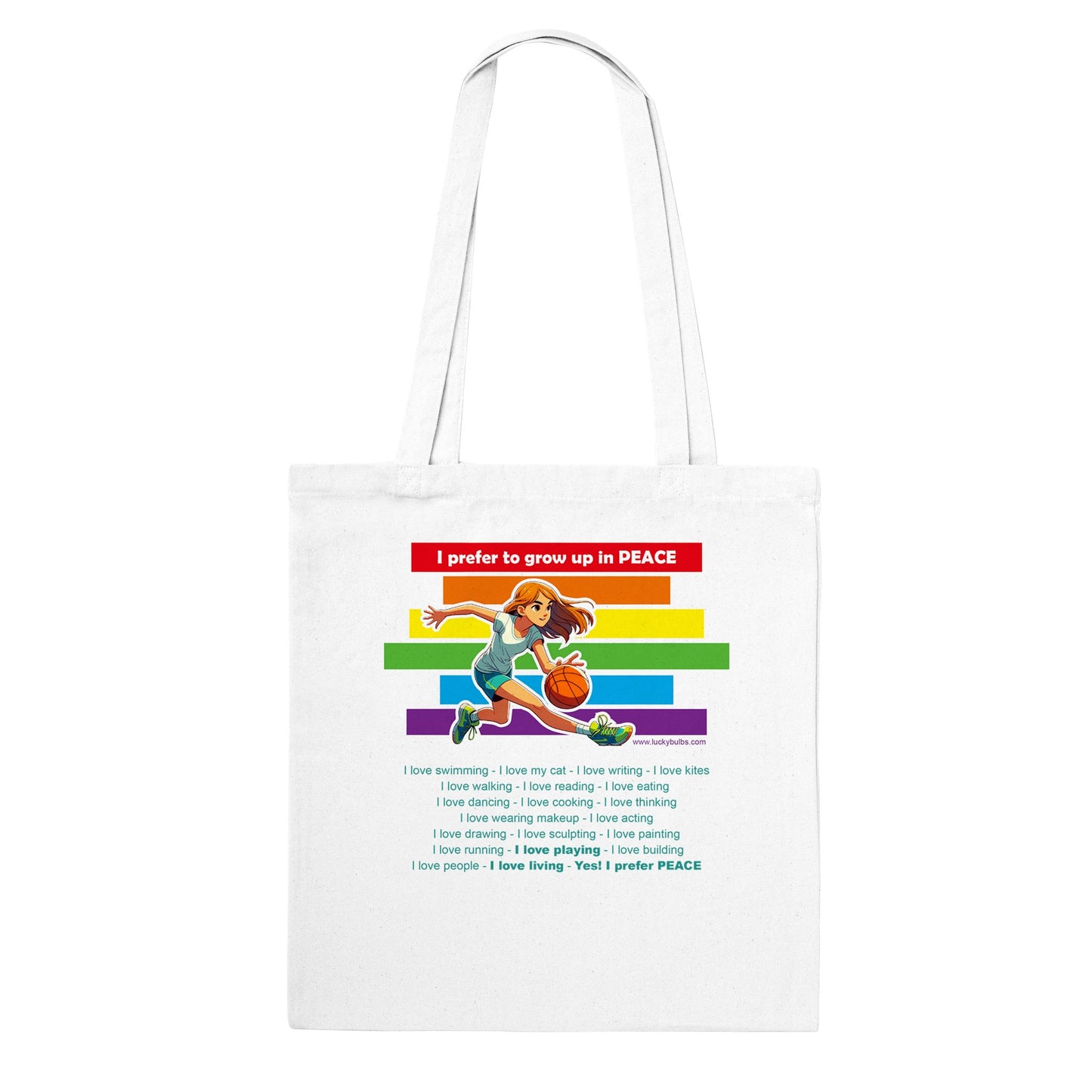 I prefer Grow Up in PEACE - Basketball 2 AI - Tote bag classica