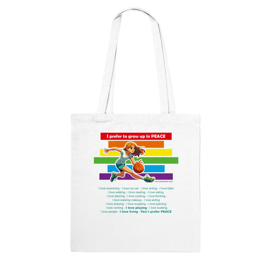 I prefer Grow Up in PEACE - Basketball 2 AI - Tote bag classica