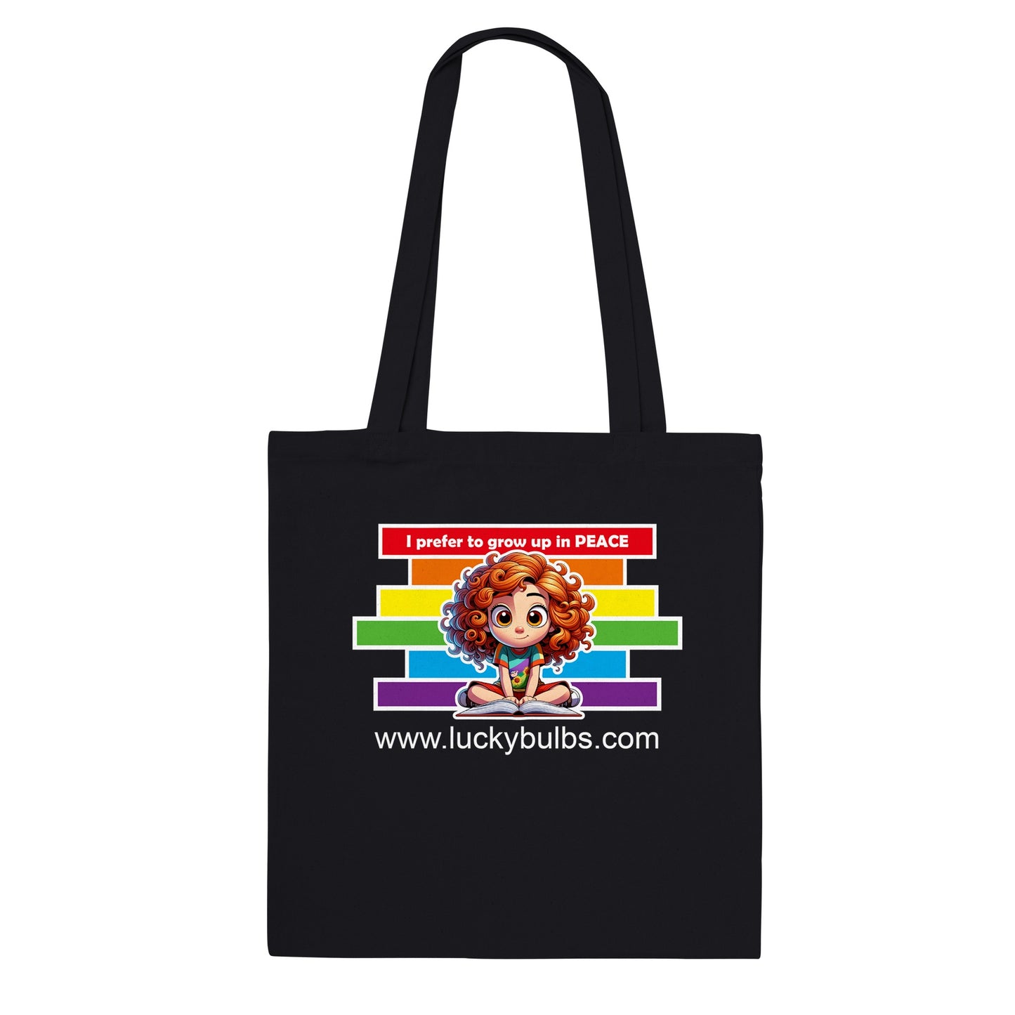 I prefer Grow Up in PEACE - Read 2 AI - BLACK - Tote bag classica