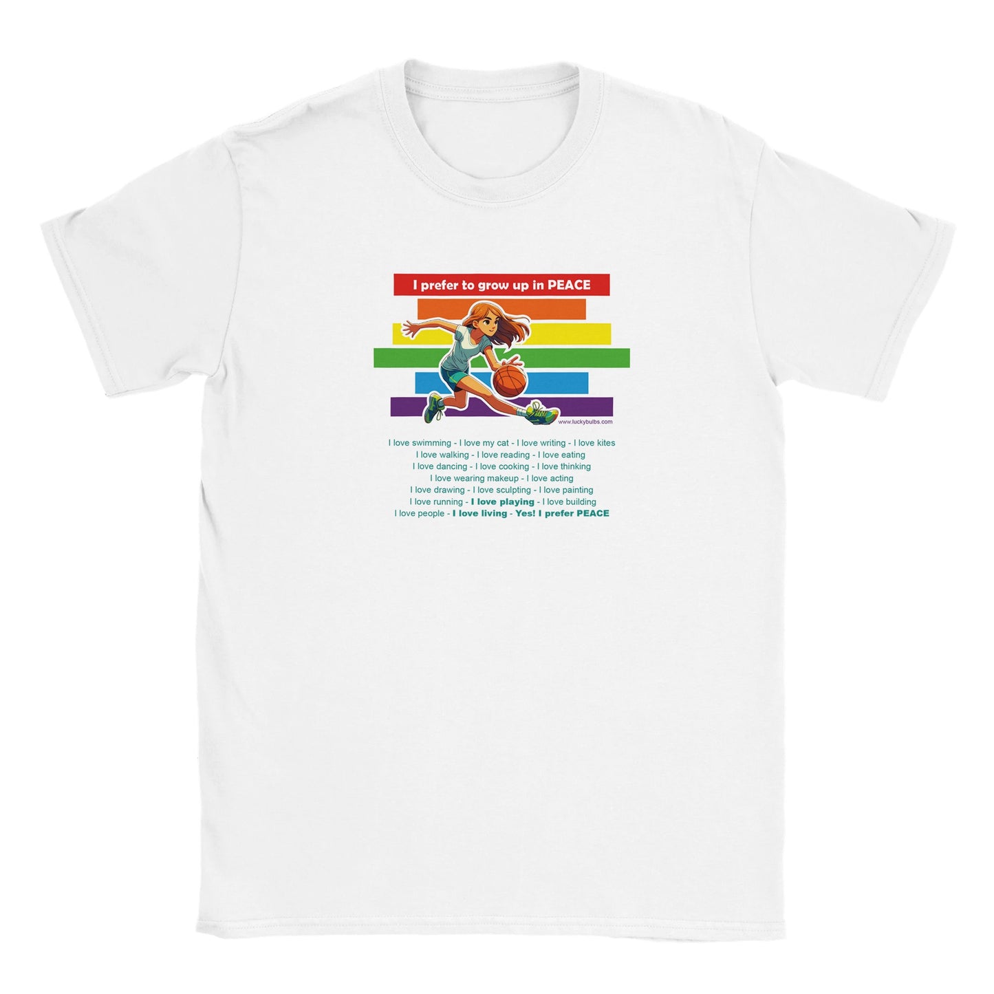 I prefer Grow Up in PEACE - Basketball 2 AI - T-shirt - Kid