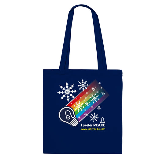 I prefer PEACE - Christmas Bulb - Navy Blue - Classic tote bag