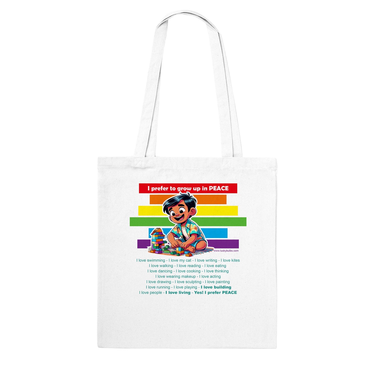 I prefer Grow Up in PEACE - Build 1 AI - Tote bag classica