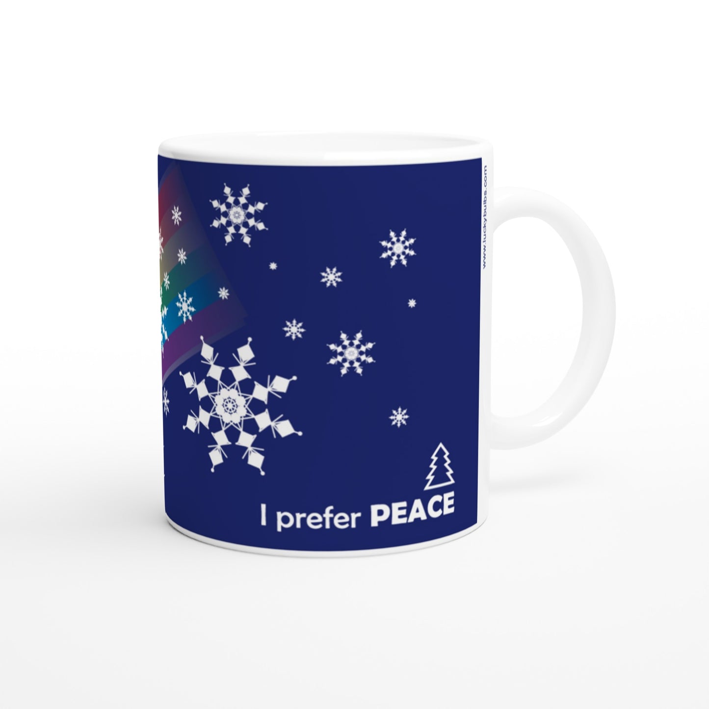 I prefer PEACE - Christmas Bulb - Blu - Ceramic Mug