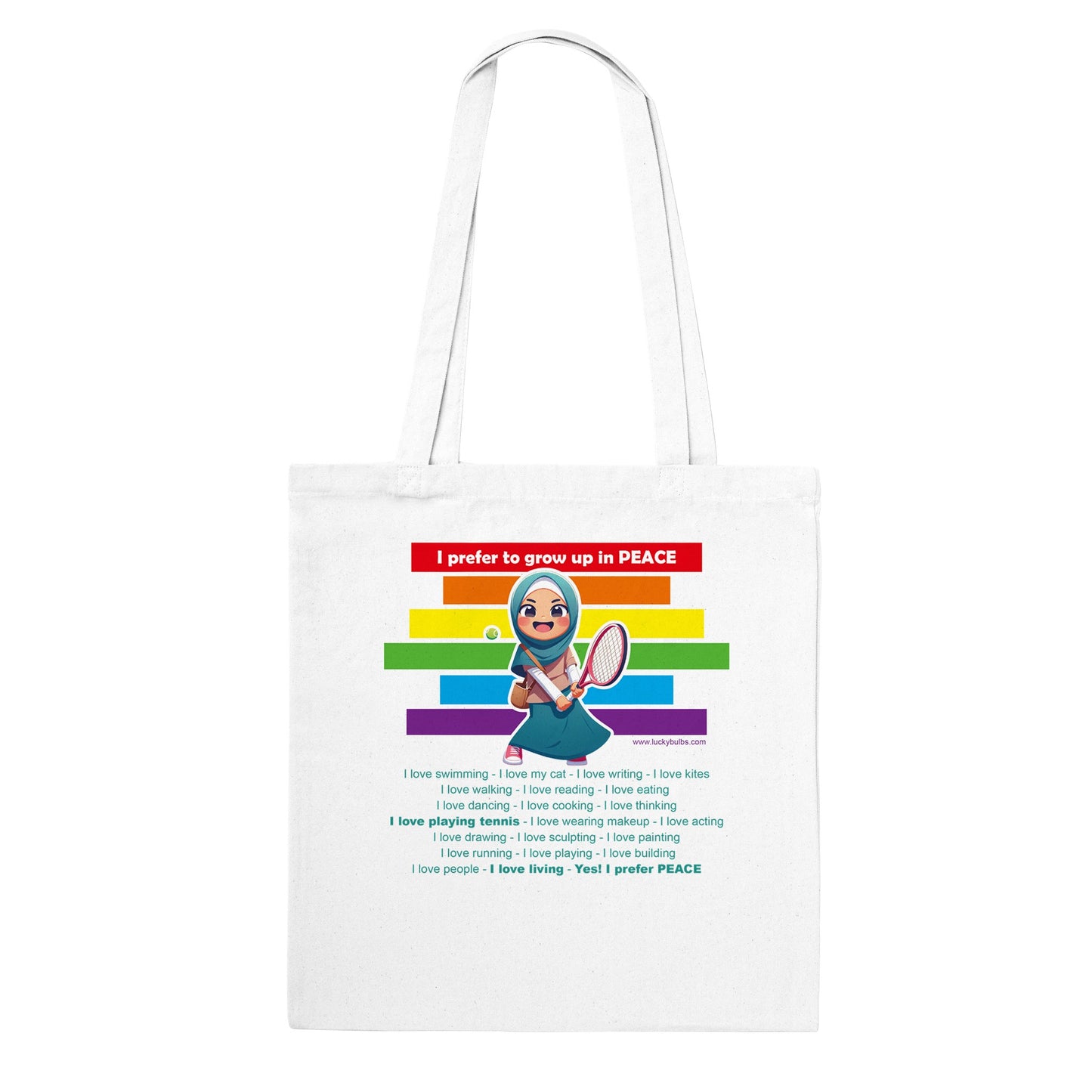 I prefer Grow Up in PEACE - Tennis 2 AI - Tote bag classica