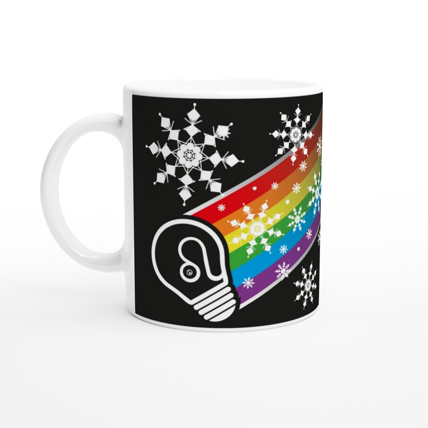 I prefer PEACE - Christmas Bulb - Black - Ceramic Mug