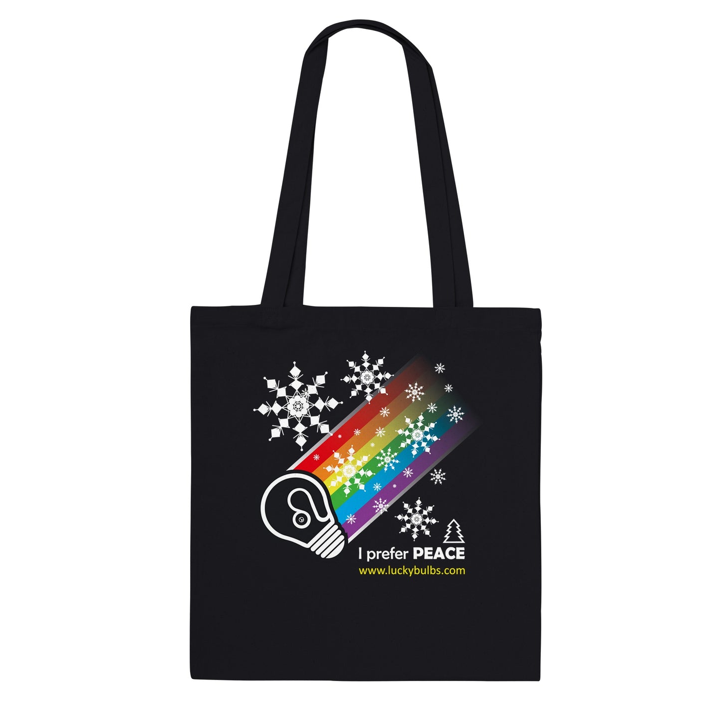 I prefer PEACE - Christmas Bulb - Black - Tote bag classica