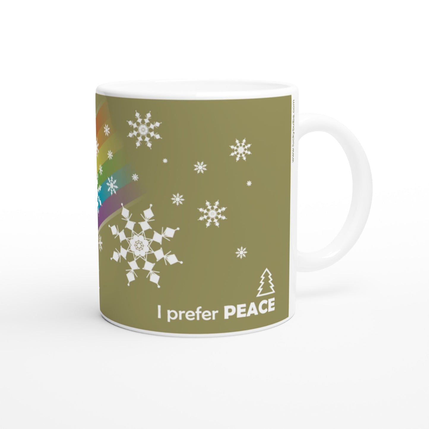 I prefer PEACE - Christmas Bulb - Silver - Ceramic Mug