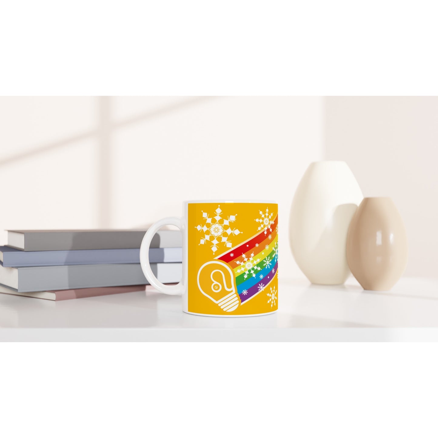 I prefer PEACE - Christmas Bulb - Yellow - Ceramic Mug