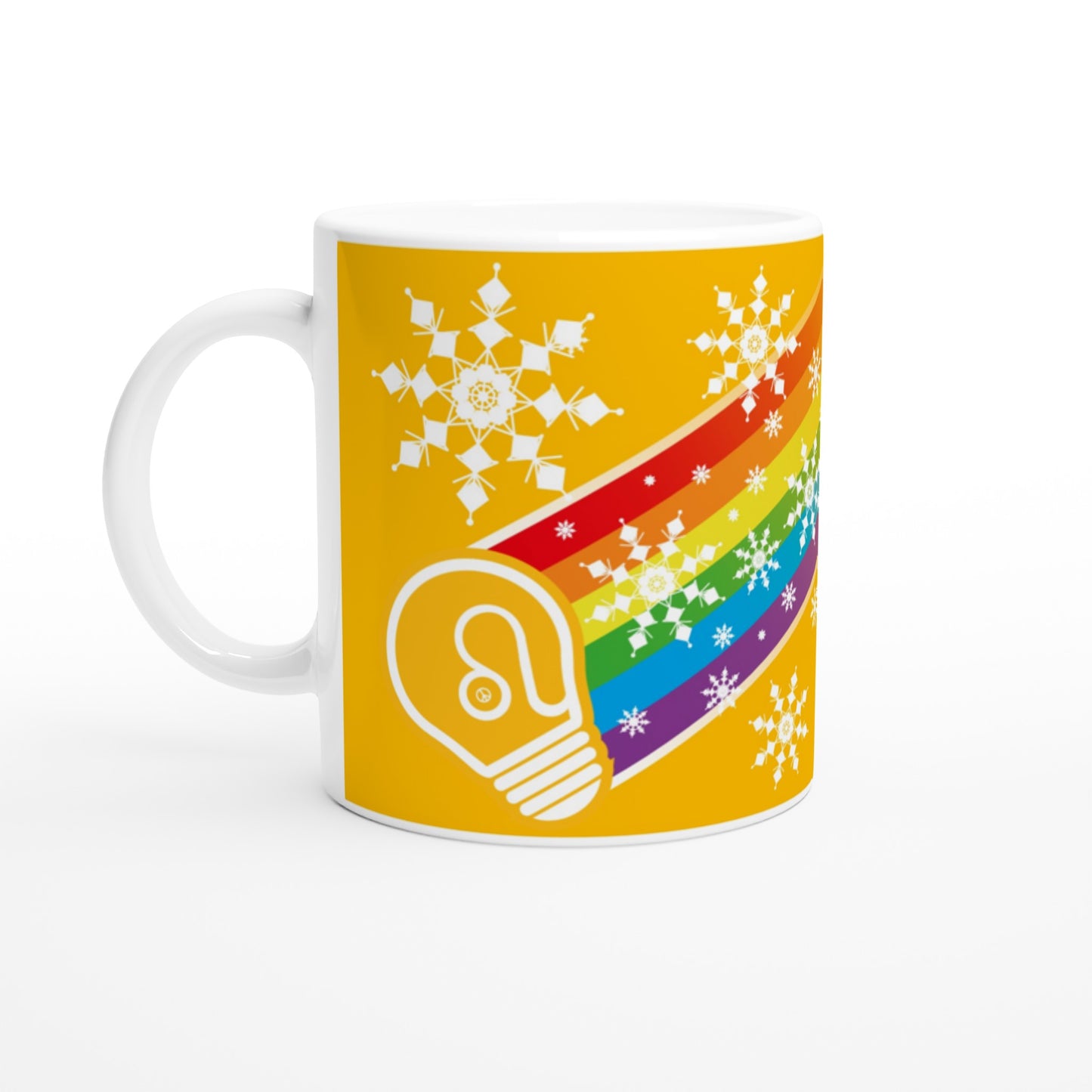 I prefer PEACE - Christmas Bulb - Yellow - Ceramic Mug