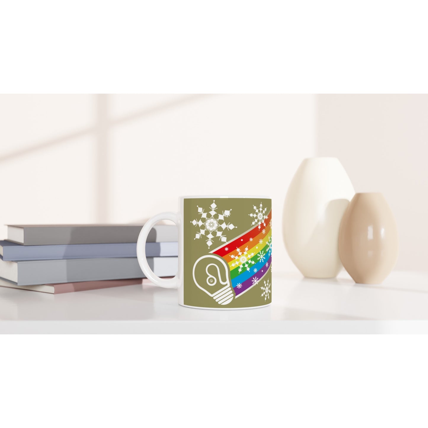 I prefer PEACE - Christmas Bulb - Silver - Ceramic Mug