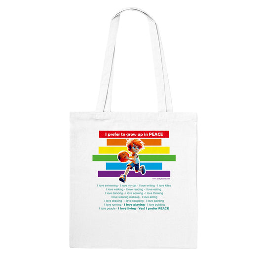 I prefer Grow Up in PEACE - Basketball 3 AI - Tote bag classica