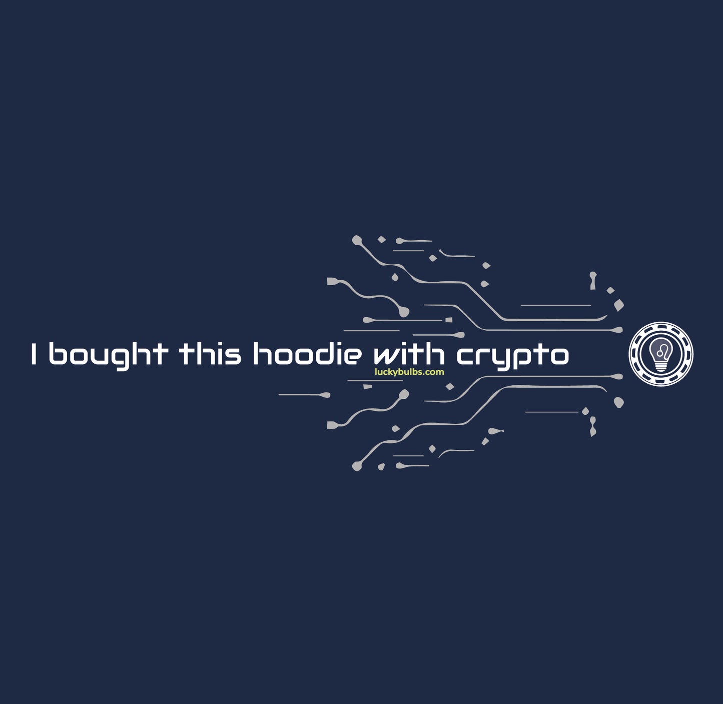 Crypto Bulbs - Pullover Hoodie Zip - Unisex - Blu Marina