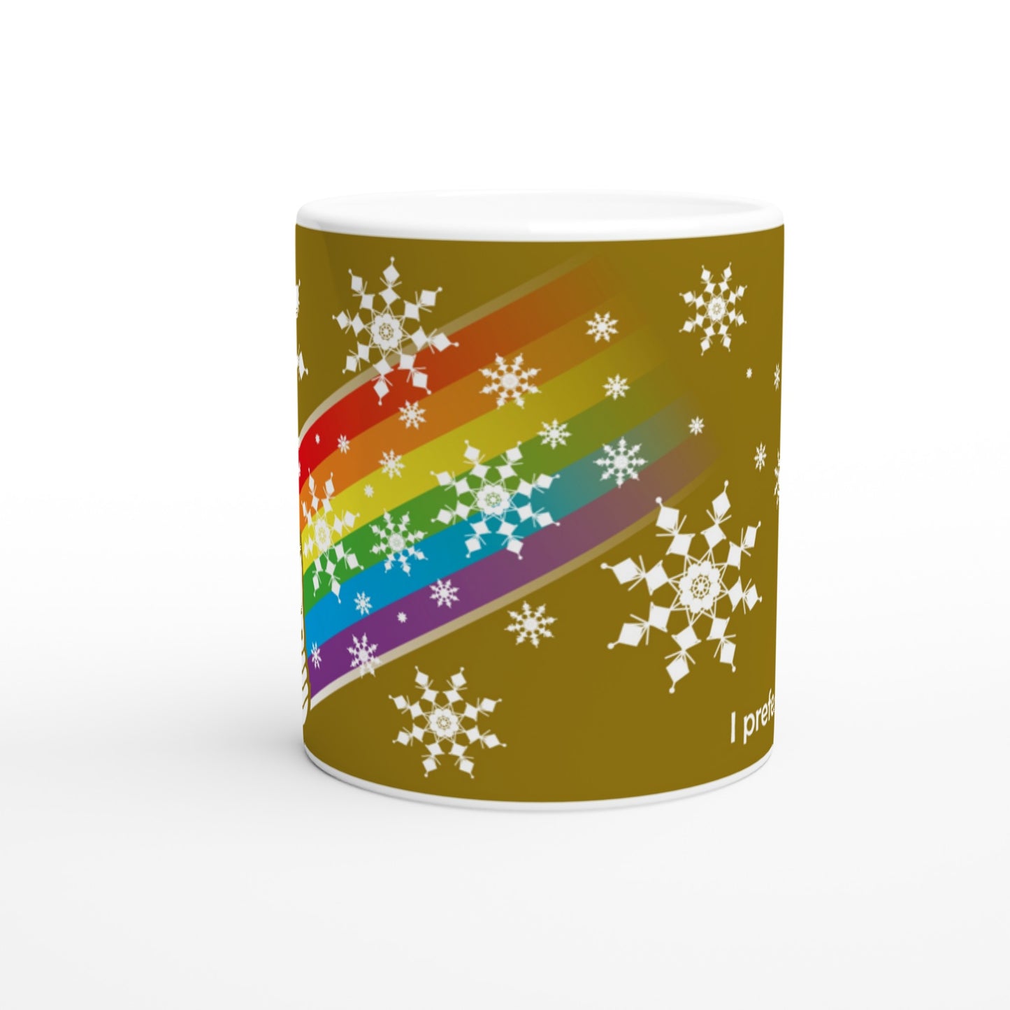 I prefer PEACE - Christmas Bulb - Gold - Ceramic Mug