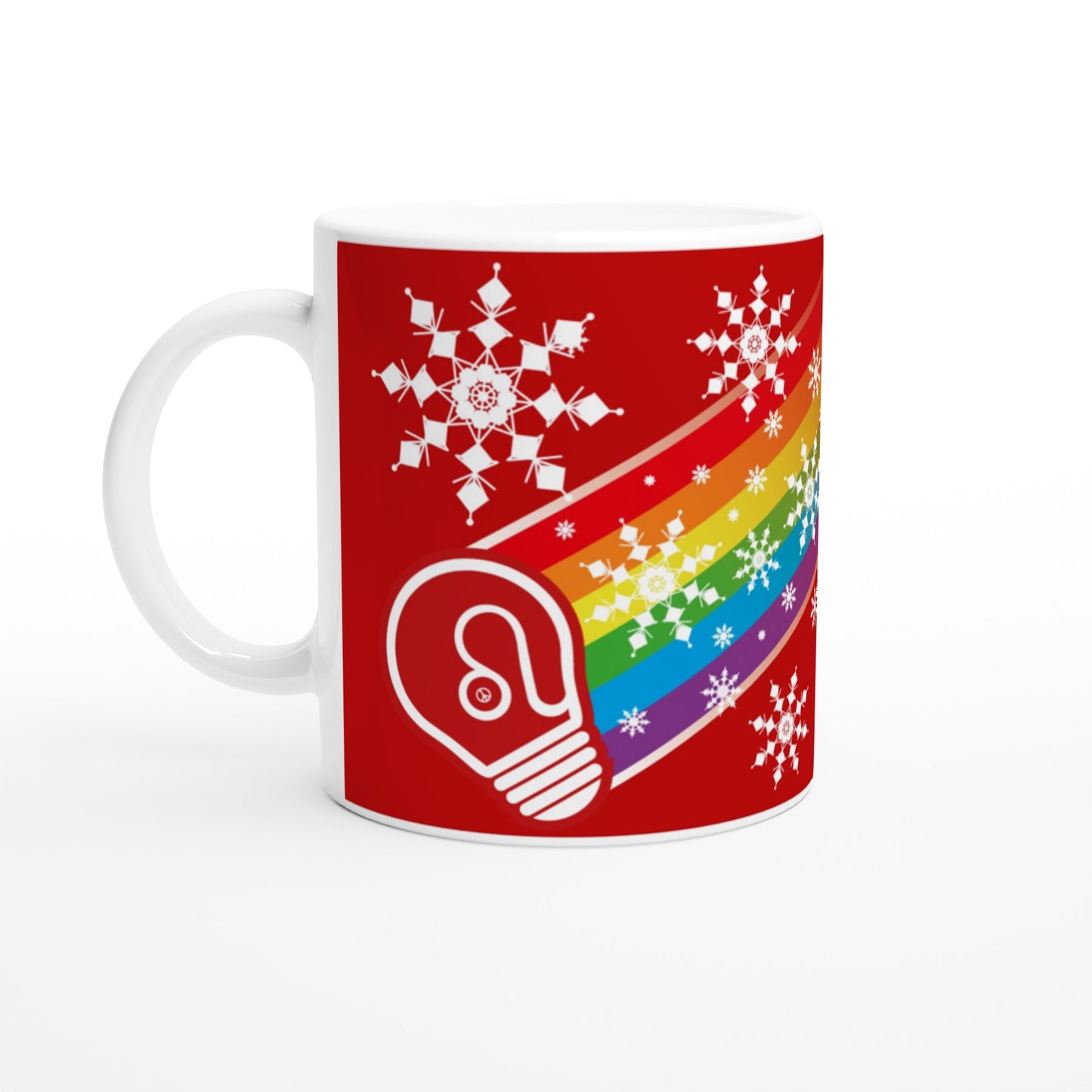 I prefer PEACE - Christmas Bulb - Red - Ceramic Mug