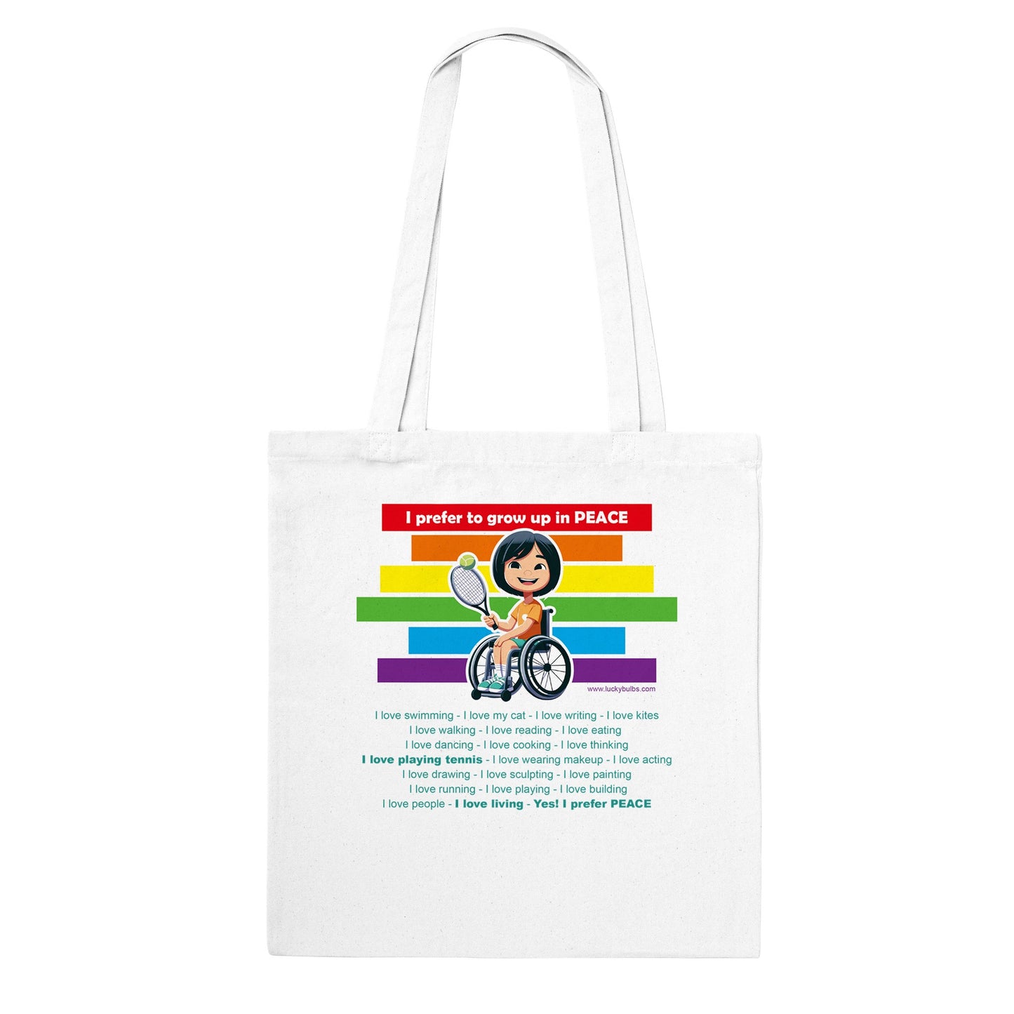 I prefer Grow Up in PEACE - Tennis 3 AI - Tote bag classica