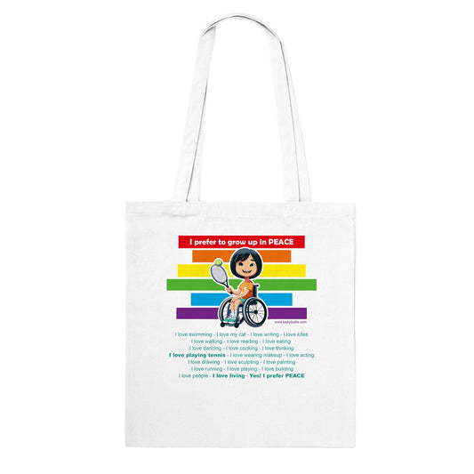 I prefer Grow Up in PEACE - Tennis 3 AI - Tote bag classica