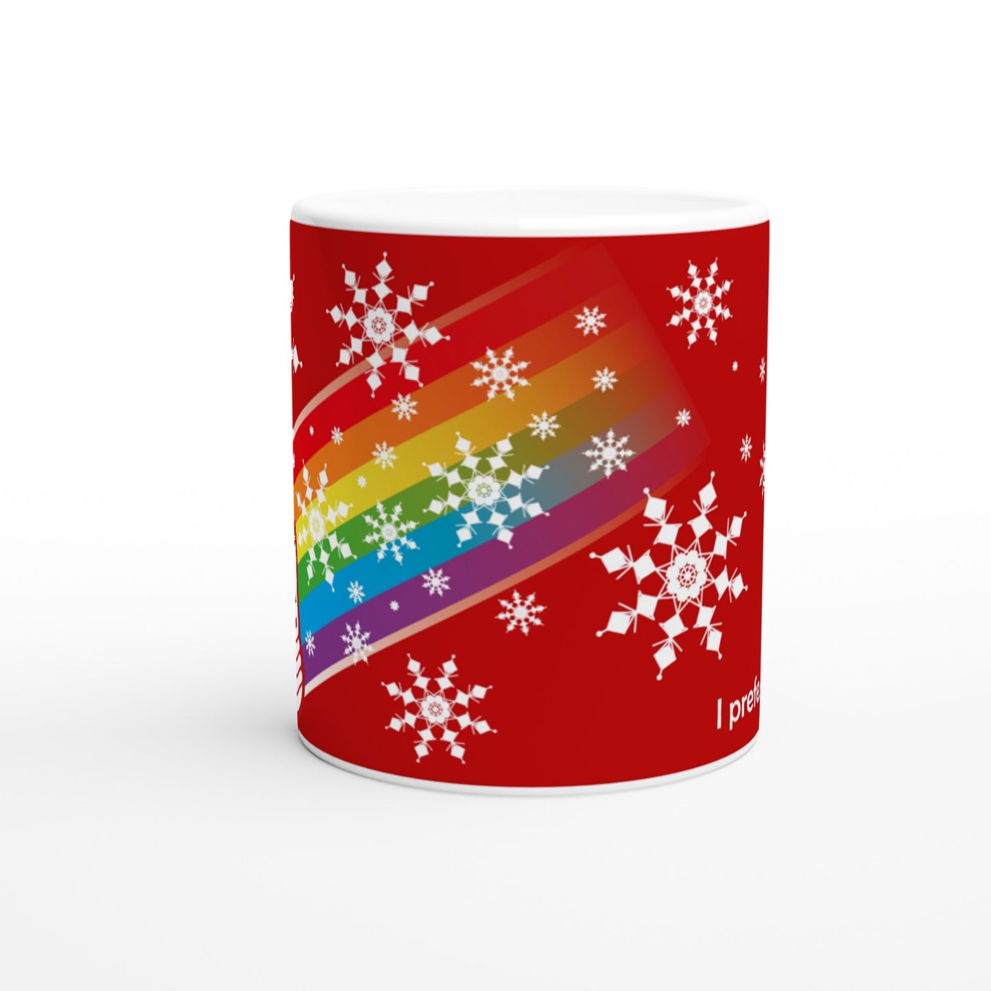 I prefer PEACE - Christmas Bulb - Red - Ceramic Mug