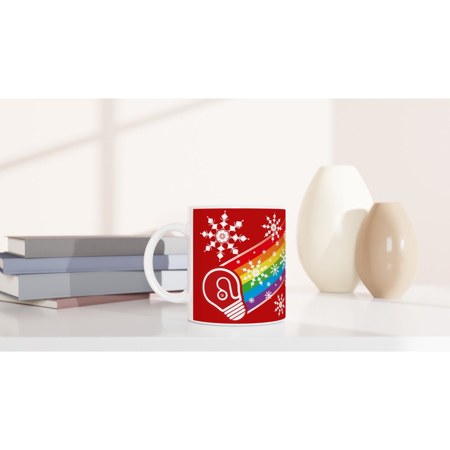 I prefer PEACE - Christmas Bulb - Red - Ceramic Mug