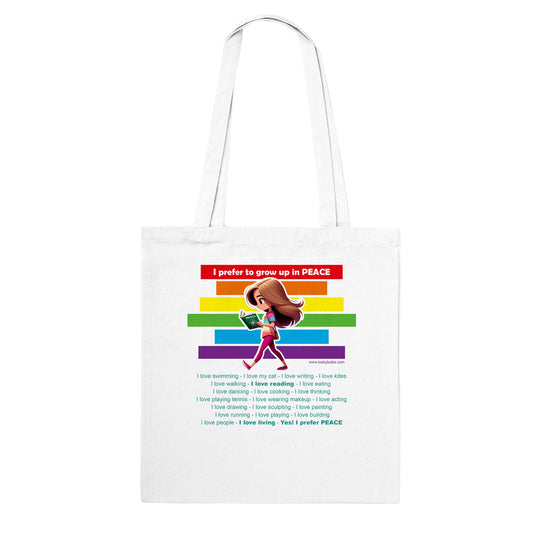 I prefer Grow Up in PEACE - Read 3 AI - Tote bag classica