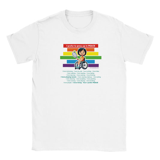 I prefer Grow Up in PEACE - Tennis 3 AI - T-shirt - Kid