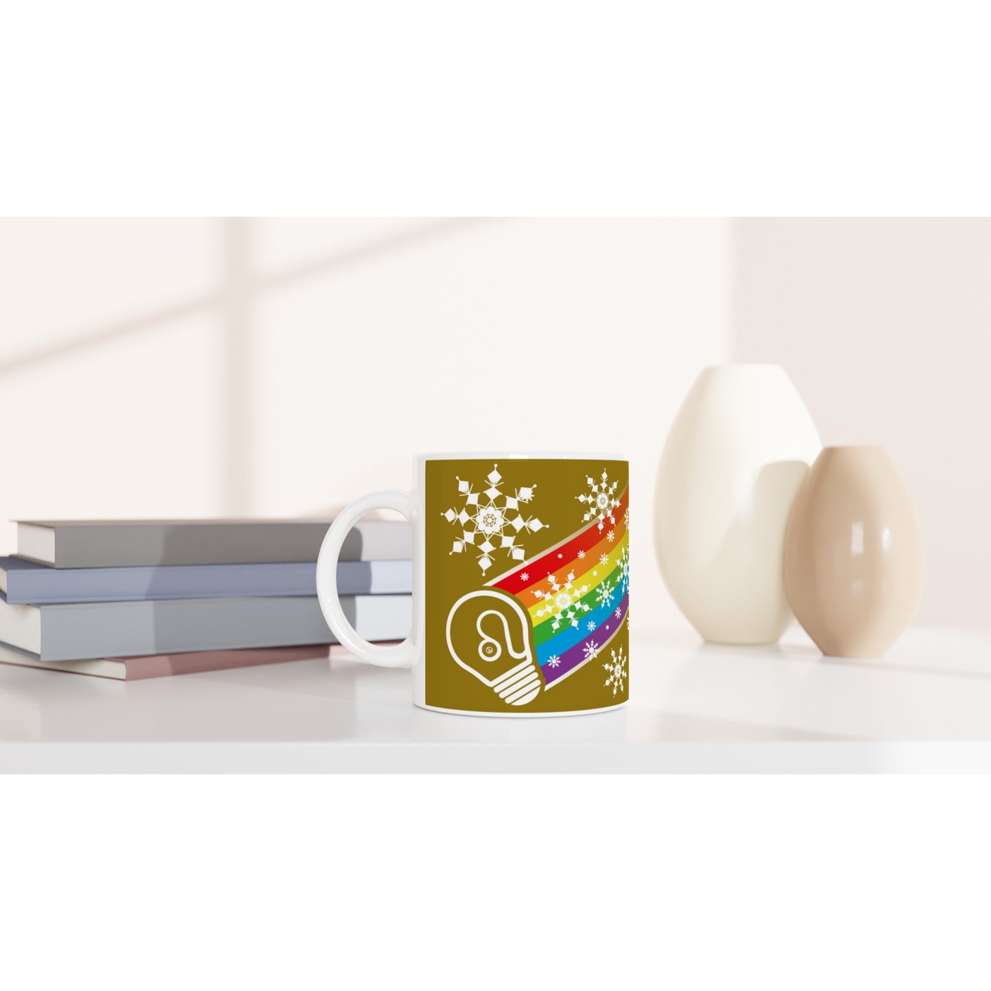 I prefer PEACE - Christmas Bulb - Gold - Ceramic Mug