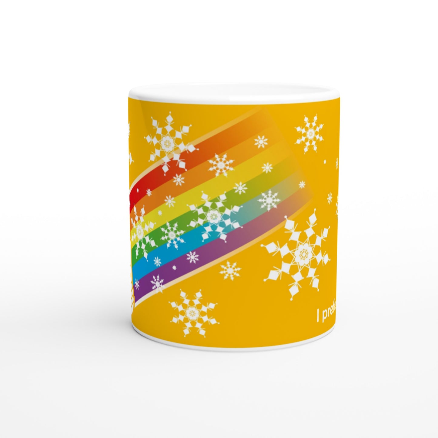 I prefer PEACE - Christmas Bulb - Yellow - Ceramic Mug