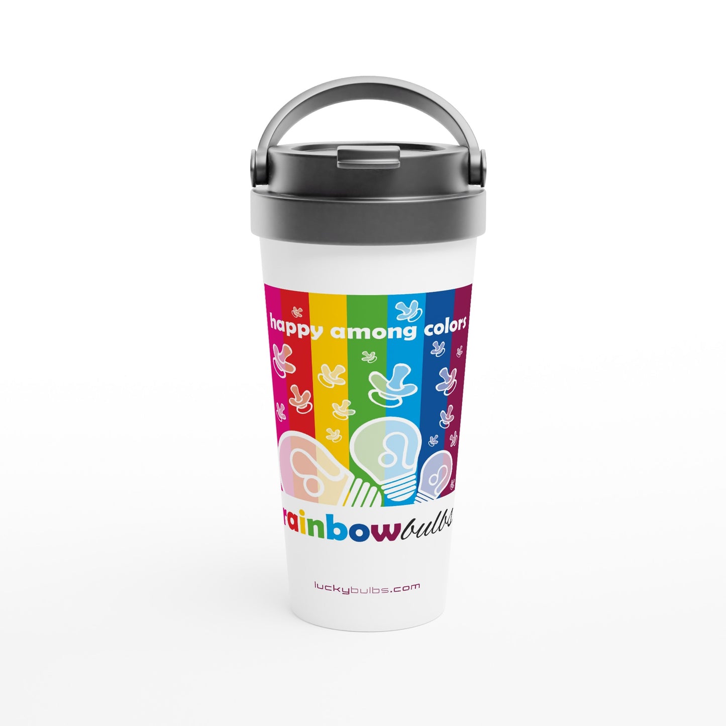 Rainbow Bulbs - TEMA - HAPPY - travel mug