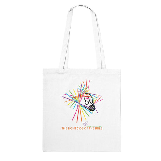 The light side of the  Bulb - 1 - HAPPY - Tote bag classica