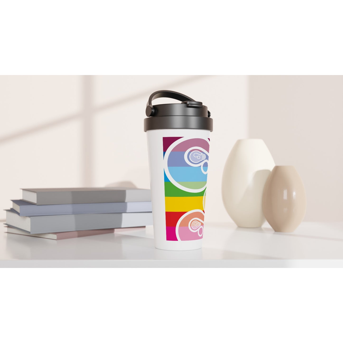 Rainbow Bulbs - MAT -  travel mug