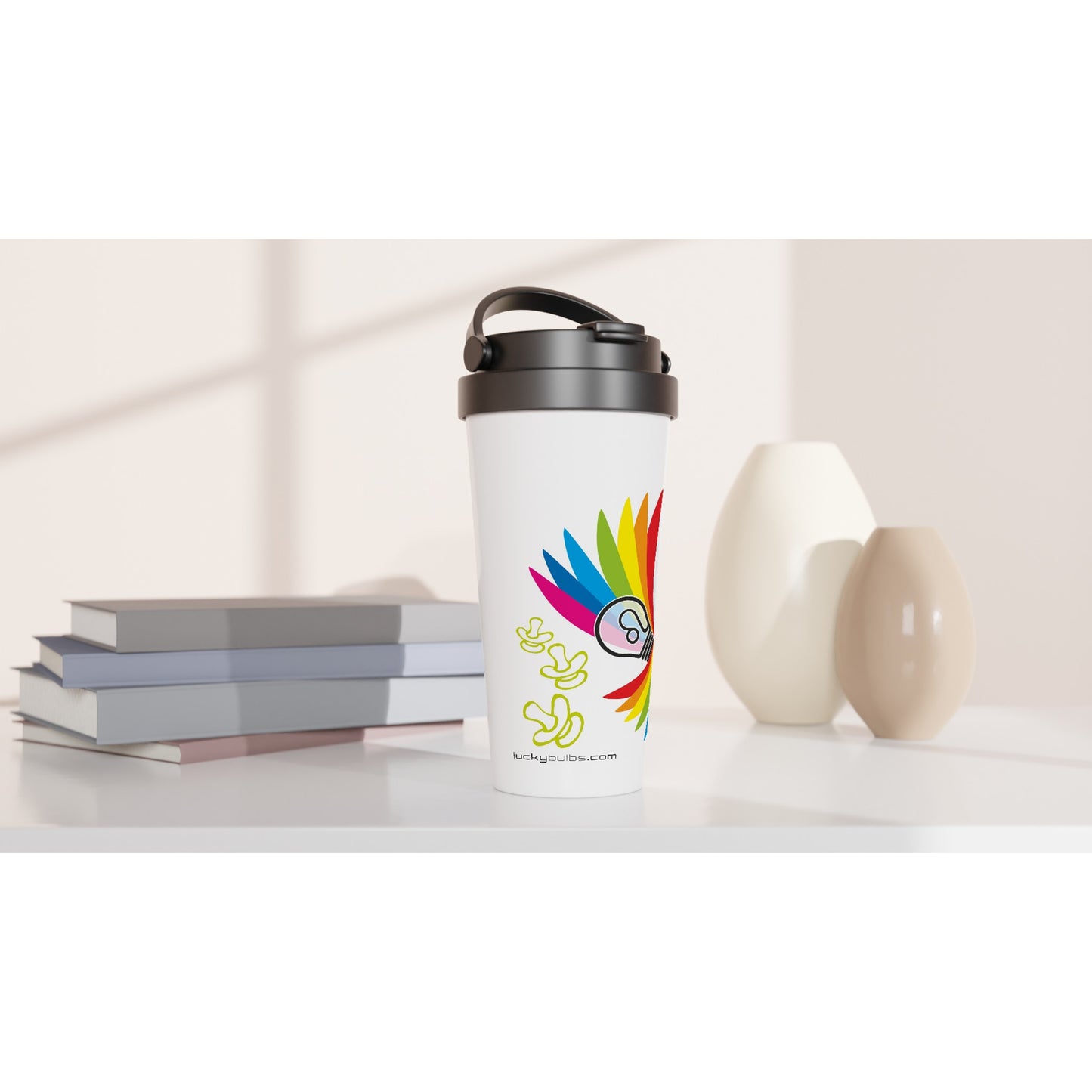 Rainbow Bulbs - Collection - Happy - travel mug